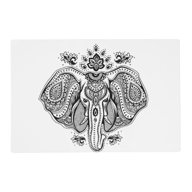 Inspired Vintage Indian Elephant Placemat (Front)