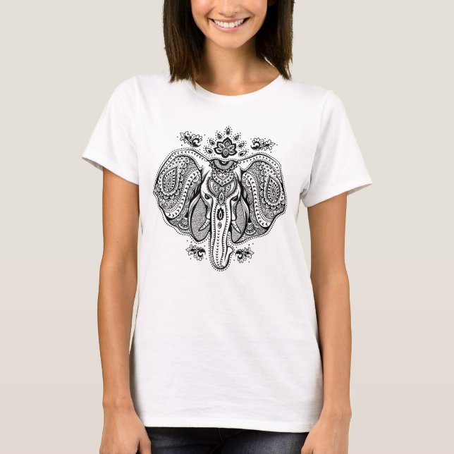 Inspired Vintage Indian Elephant T-Shirt (Front)