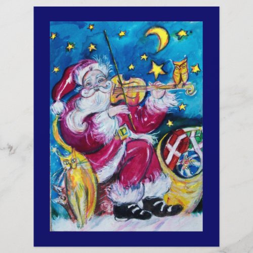 INSPIRED VIOLINIST SANTA  Blue Christmas Flyer