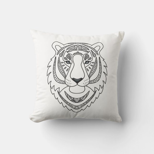 Inspired White Tiger Throw Pillow (Front)