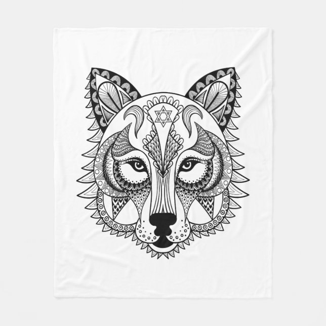 Inspired Wolf Fleece Blanket (Front)