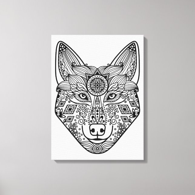 Inspired Wolf Head 6 Canvas Print (Front)
