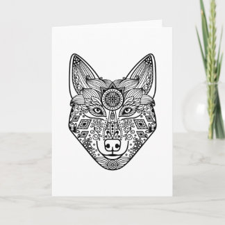 Inspired Wolf Head Card