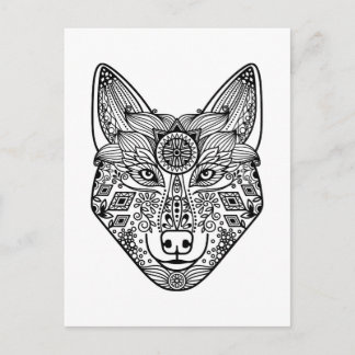 Inspired Wolf Head Postcard