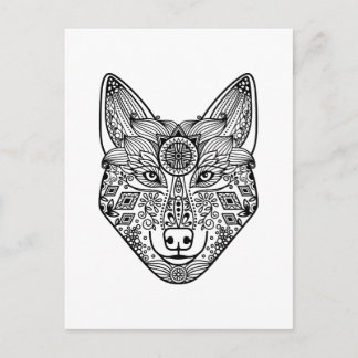 Inspired Wolf Head Postcard