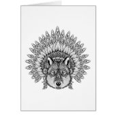 Inspired Wolf In Feathered War Bonnet (Front)
