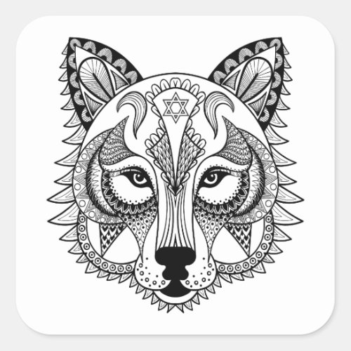 Inspired Wolf Square Sticker