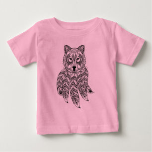 Inspired Wolf With Dreamcatcher Baby T-Shirt