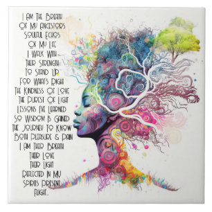 Inspired Woman Ancestor Poem Ceramic Tile