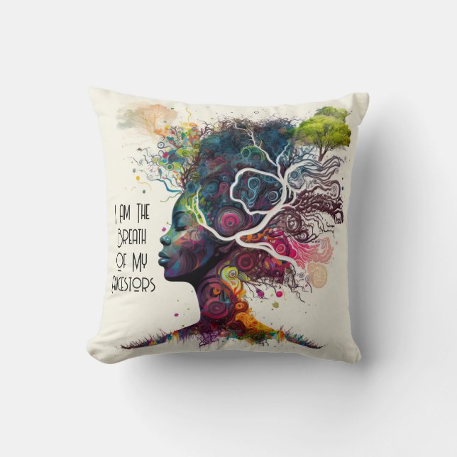 Inspired Woman Ancestors Throw Pillow (Front)