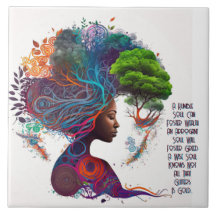 Inspired Woman Glitters & Gold Ceramic Tile