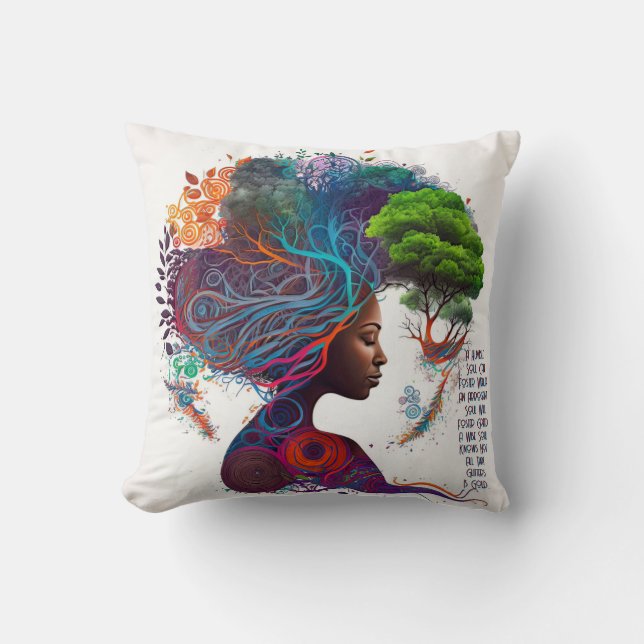 Inspired Woman Glitters & Gold Throw Pillow (Front)