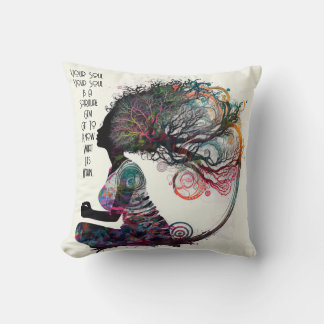 Inspired Woman Spiritual Gem Throw Pillow