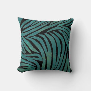 Inspired Zebra Print Teal Throw Pillow