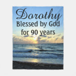 Inspiring 90th Birthday Blessed By God Blanket at Zazzle