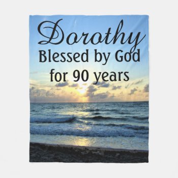 Inspiring 90th Birthday Blessed By God Blanket by JLPBirthday at Zazzle