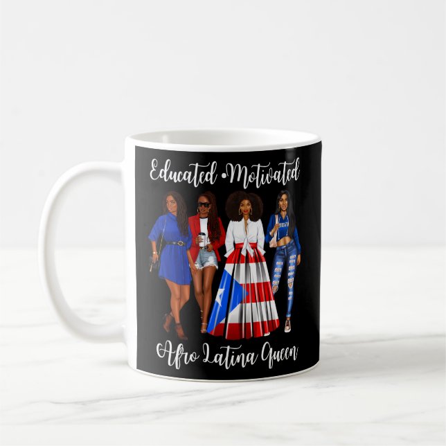 Inspiring Afro Latina Queen Puerto Rican Womans Ri Coffee Mug (Left)