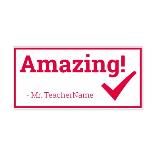 Inspiring Amazing  Teacher Name Rubber Stamp