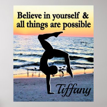 Inspiring Believe In Yourself Personalized Poster by MySportsStar at Zazzle