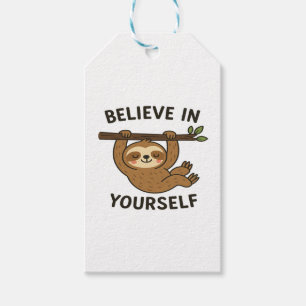 Inspiring "Believe in Yourself" Quote Print Gift Tags