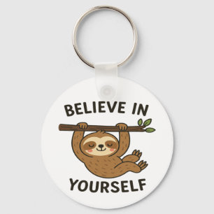 Inspiring "Believe in Yourself" Quote Print Keychain