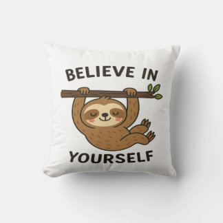 Inspiring "Believe in Yourself" Quote Print Throw Pillow
