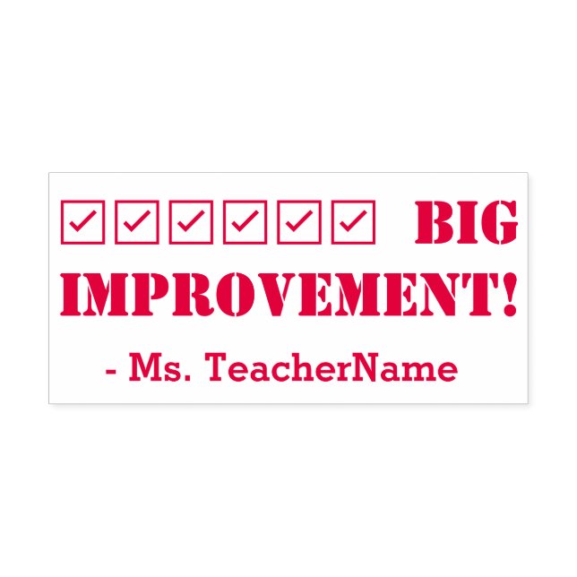 Inspiring "BIG IMPROVEMENT!" Marking Rubber Stamp (Design)