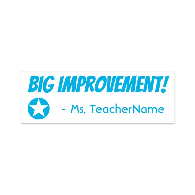 Inspiring "Big Improvement!" Marking Rubber Stamp (Design)
