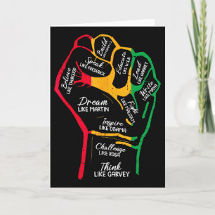 Inspiring Black Leaders Power Fist Hand Black Hist Card