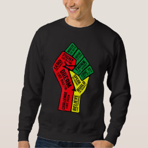 Inspiring Black Leaders Power Fist Hand Black Hist Sweatshirt