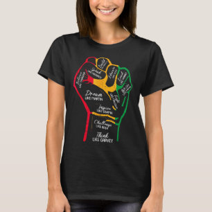 Inspiring Black Leaders Power Fist Hand Black Hist T-Shirt