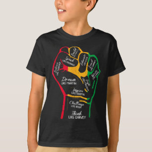 Inspiring Black Leaders Power Fist Hand Black Hist T-Shirt