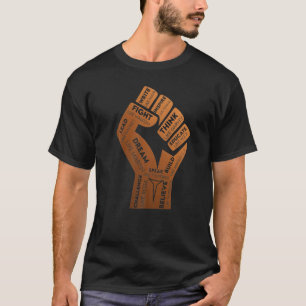Inspiring Black Leaders Power Fist Hand Black Hist T-Shirt