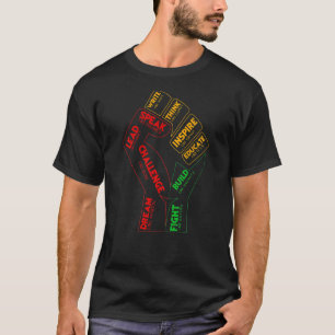Inspiring Black Leaders Power Fist Hand Black Hist T-Shirt