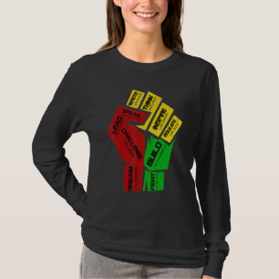 Inspiring Black Leaders Power Fist Hand Black Hist T-Shirt