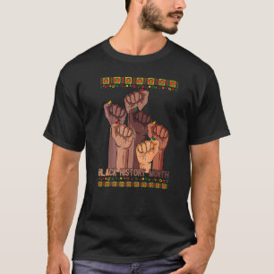 Inspiring Black Leaders Power Fist Hand Black Hist T-Shirt