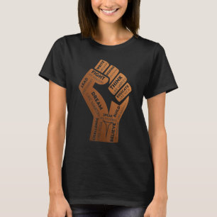 Inspiring Black Leaders Power Fist Hand Black Hist T-Shirt