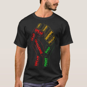 Inspiring Black Leaders Power Fist Hand Black Hist T-Shirt