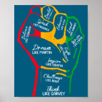 Inspiring black leaders power fist hand black