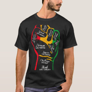 Inspiring black leaders power fist hand black T-Shirt