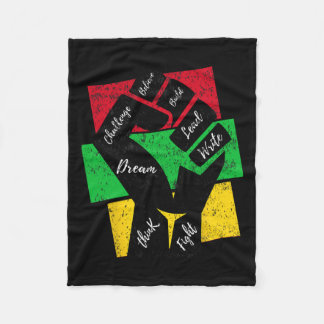Inspiring Black Leaders Power Hand Fist Black Hist Fleece Blanket