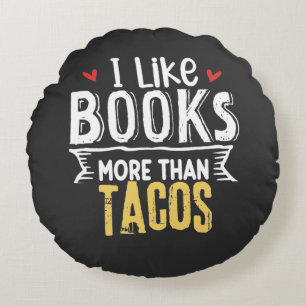 Inspiring Bookish Fun Round Pillow
