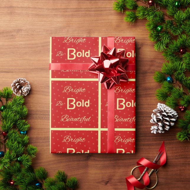 Inspiring Bright Bold Beautiful red tiled Wrapping Paper (Holiday Gift)