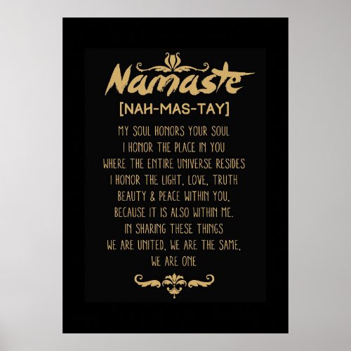 Inspiring Buddhism Namaste Definition Poster