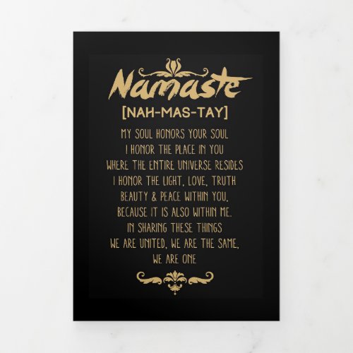Inspiring Buddhism Namaste Definition Tri_Fold Holiday Card