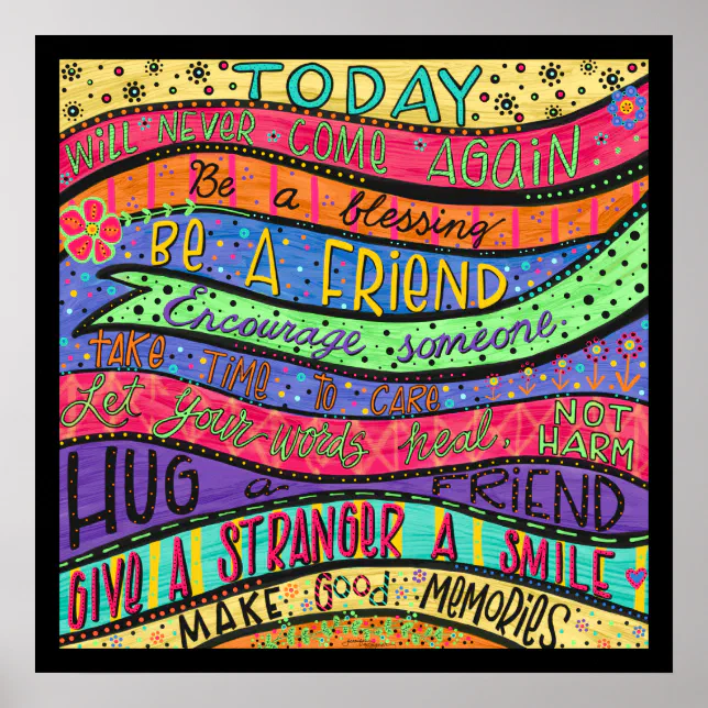 Inspiring Cheerful Colorful Classroom Quote Poster | Zazzle