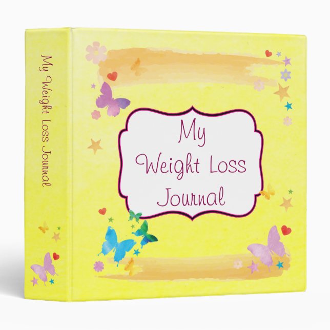 Inspiring Diet Weight Loss Motivation Journal 3 Ring Binder (Front/Spine)