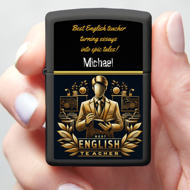 Inspiring English Teacher Leading Class Zippo Lighter (In Hand)