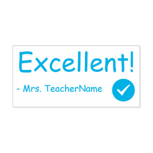 Inspiring "Excellent!" Teacher Rubber Stamp