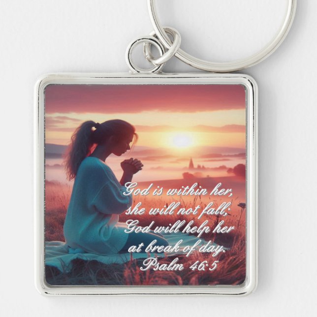 'Inspiring Faith' Premium Square Keychain (Front)